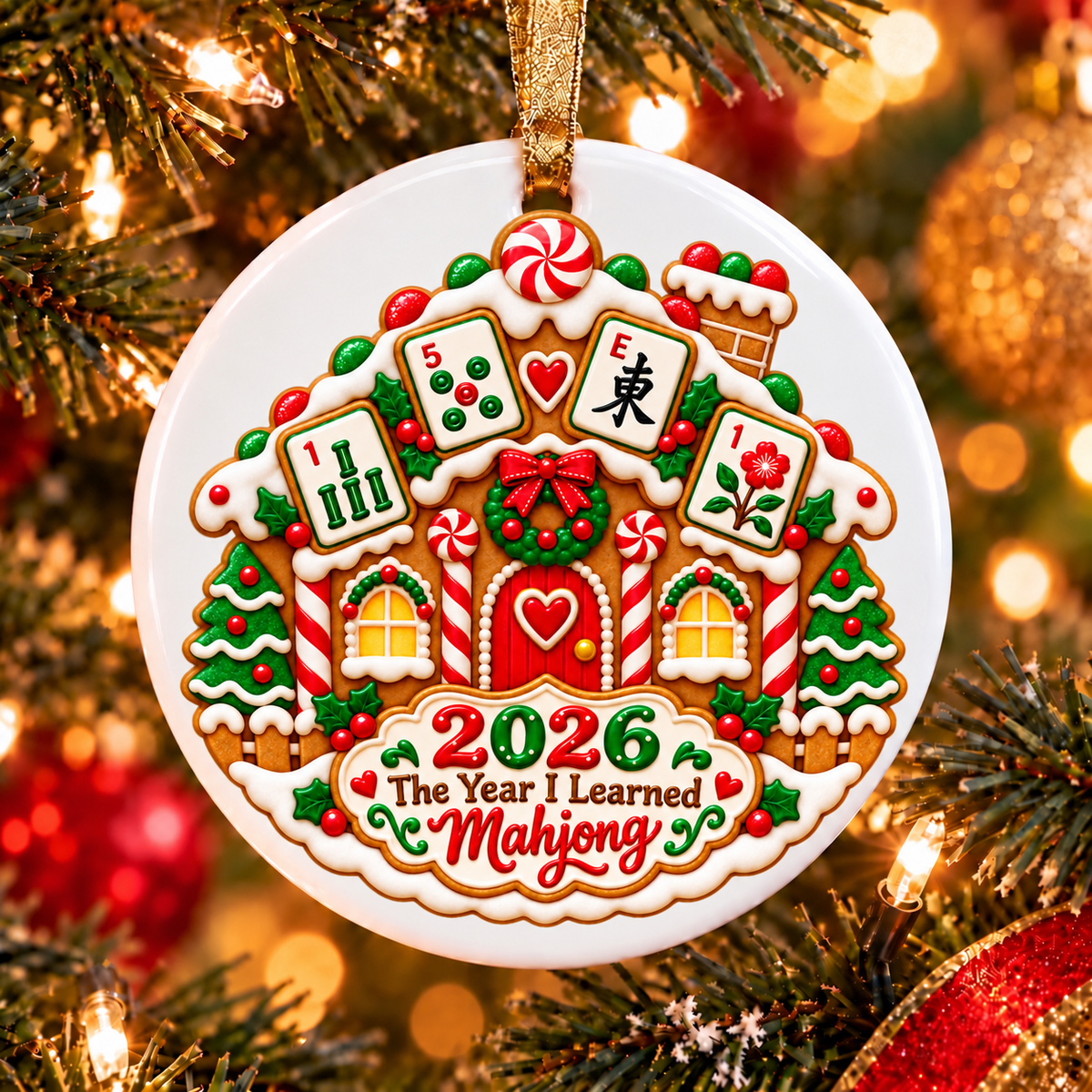 Gingerbread Mahjong Ornament Collection
