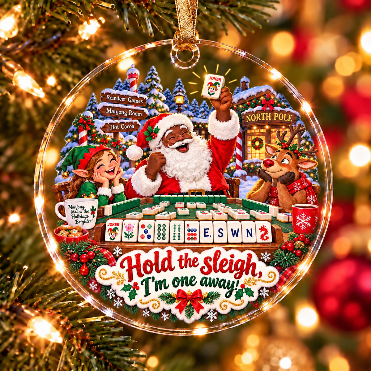 Santa Mahjong Ornament Collection