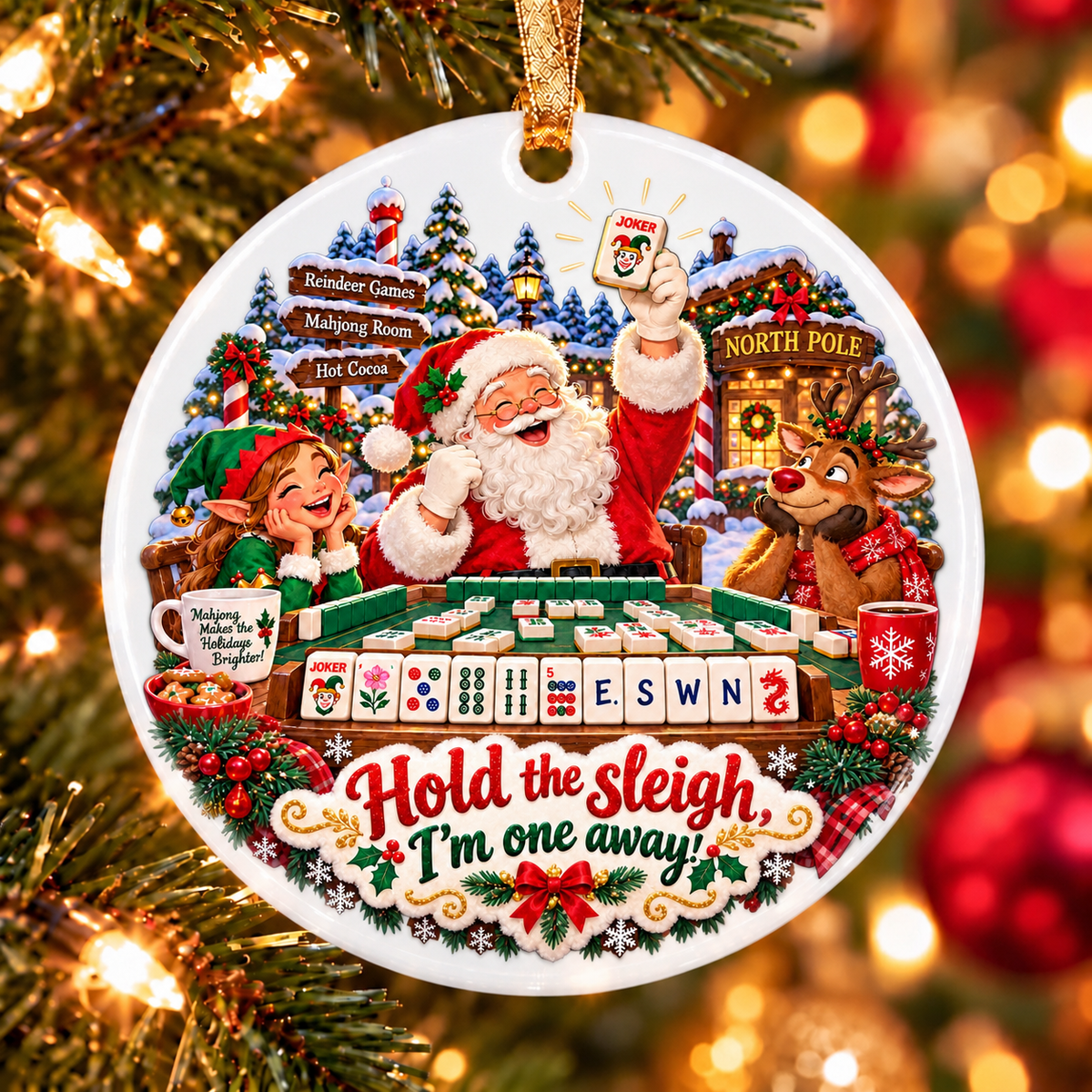 Santa Mahjong Ornament Collection