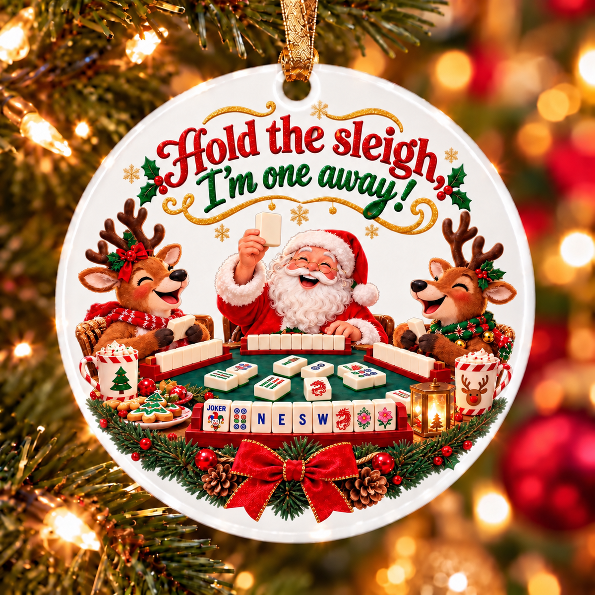 Santa Mahjong Ornament Collection