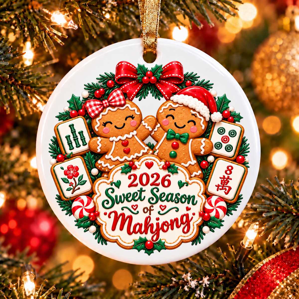 Gingerbread Mahjong Ornament Collection
