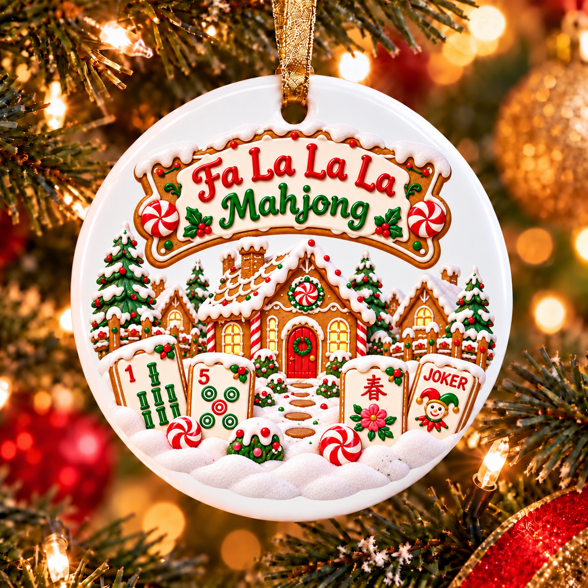 Gingerbread Mahjong Ornament Collection