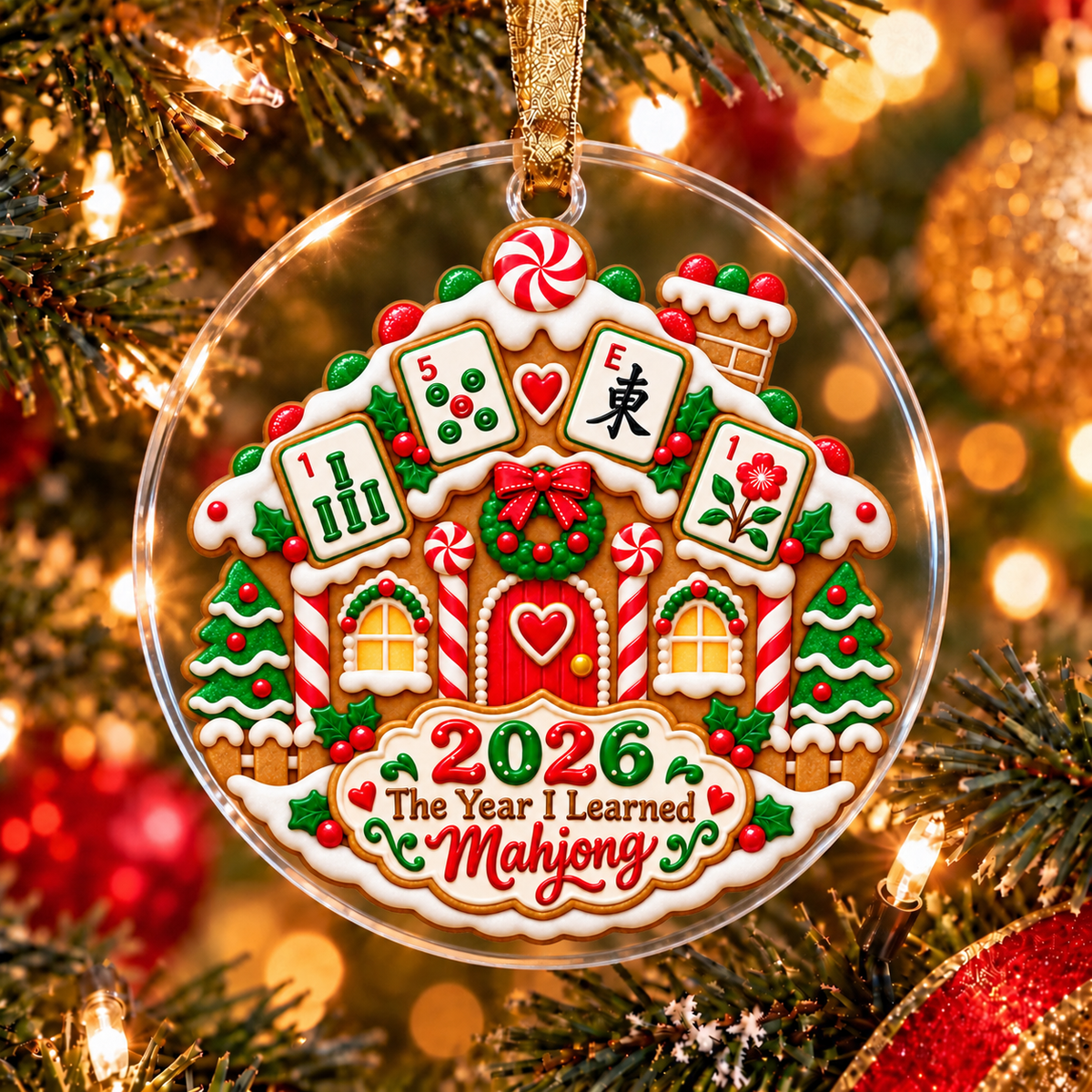 Gingerbread Mahjong Ornament Collection