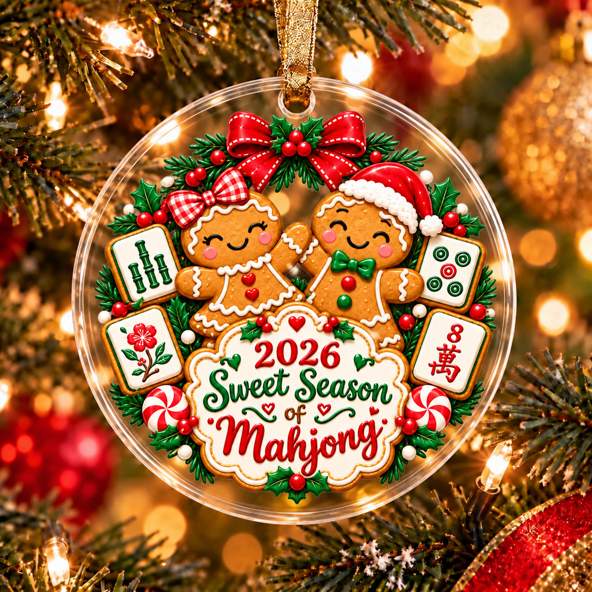 Gingerbread Mahjong Ornament Collection
