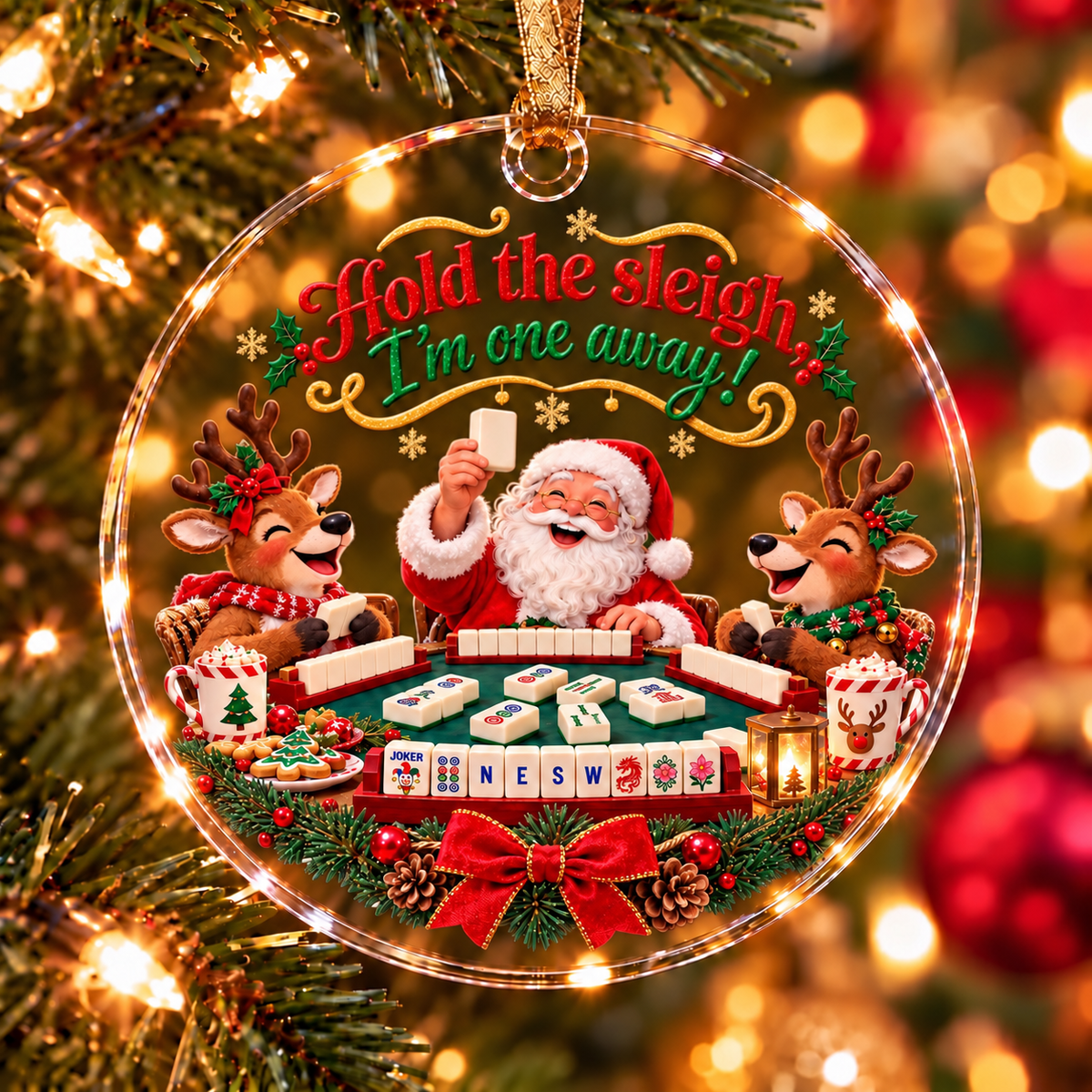Santa Mahjong Ornament Collection