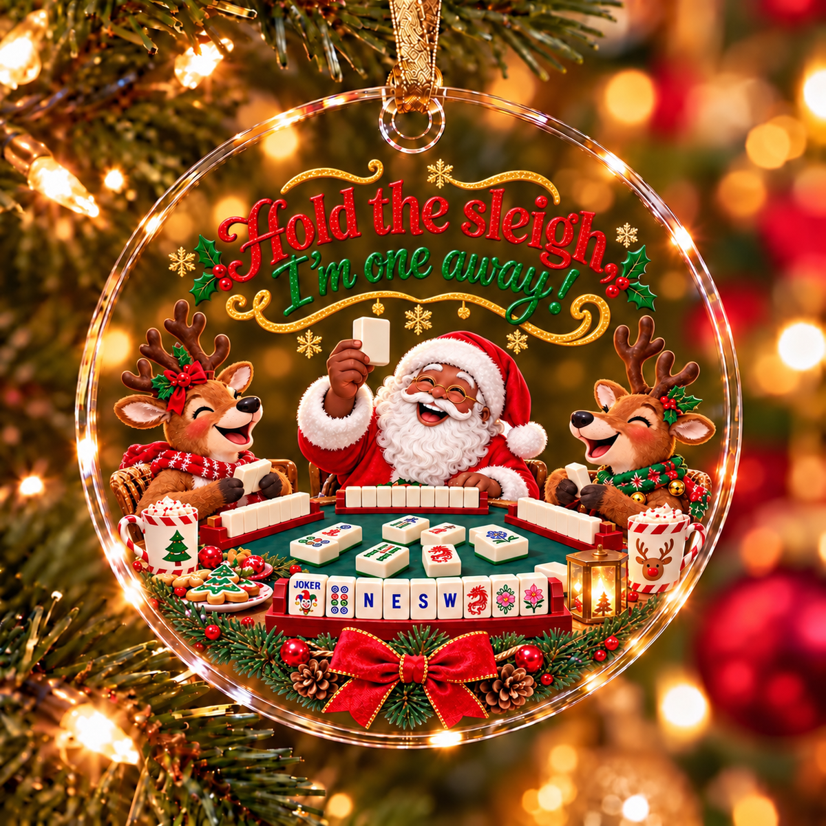 Santa Mahjong Ornament Collection