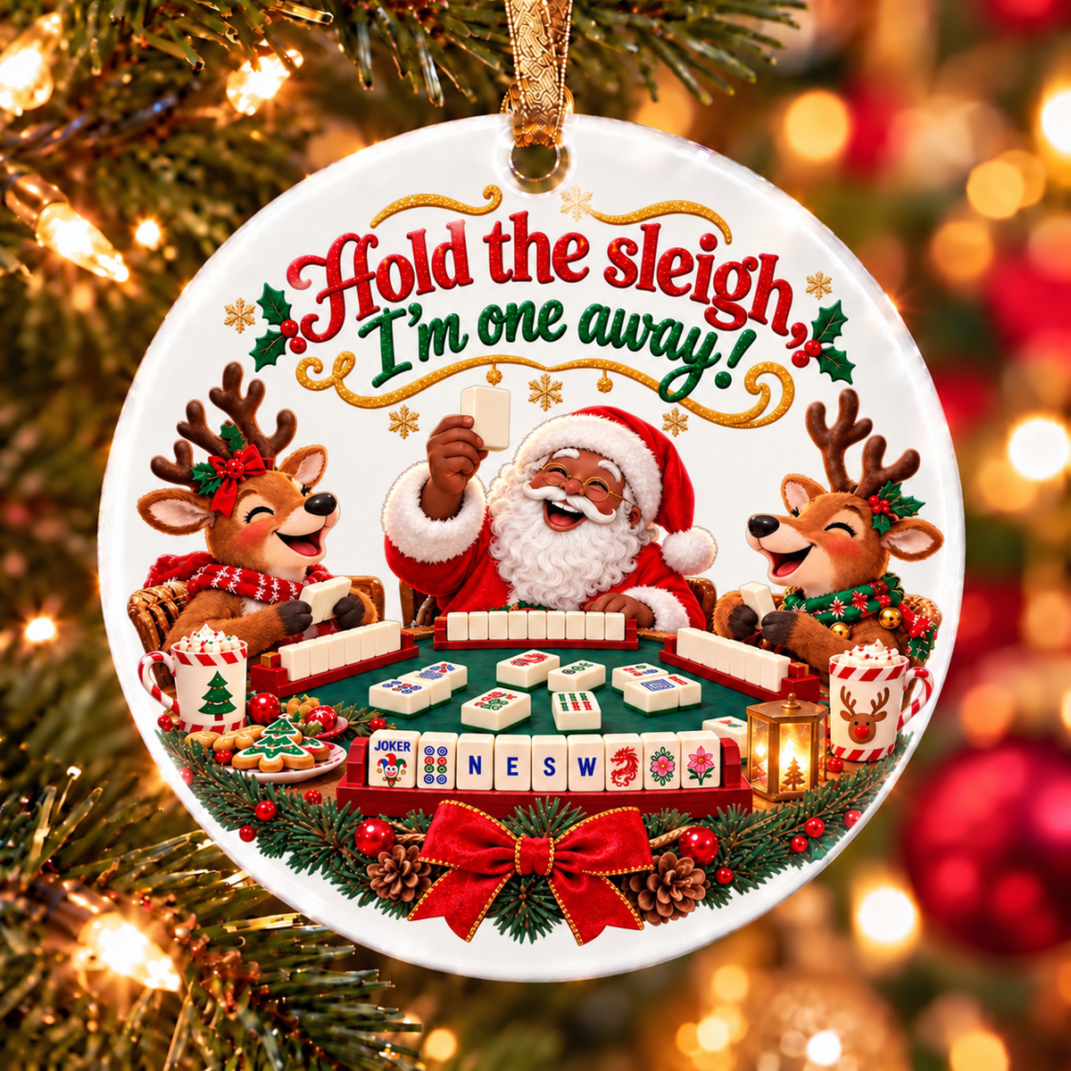 Santa Mahjong Ornament Collection