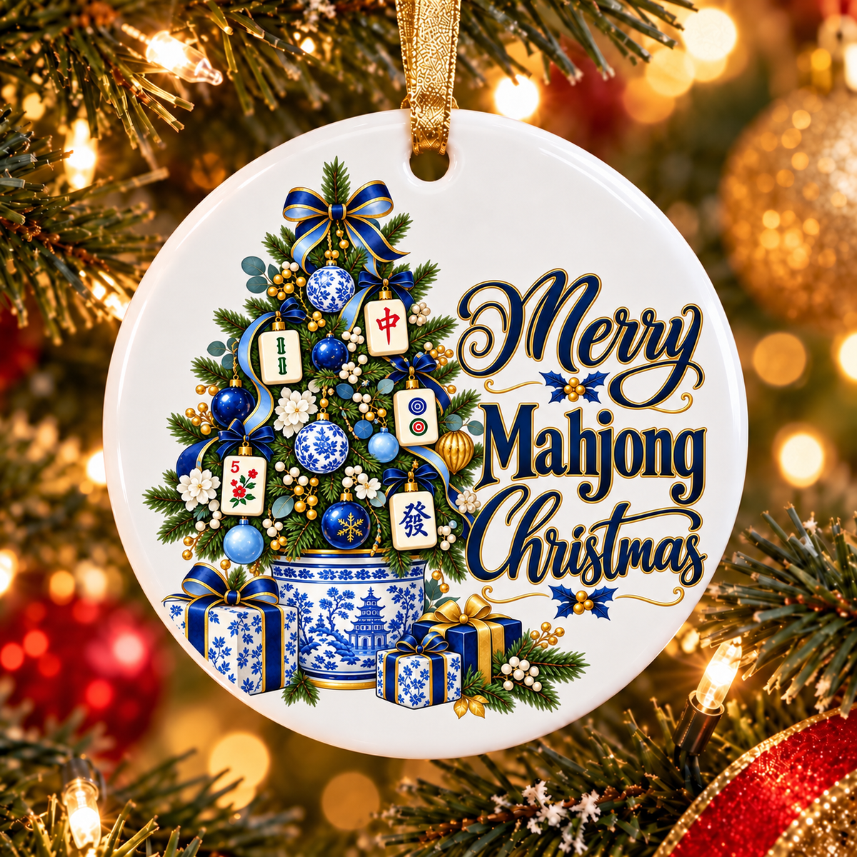 Merry Mahjong Tree Ornament Collection