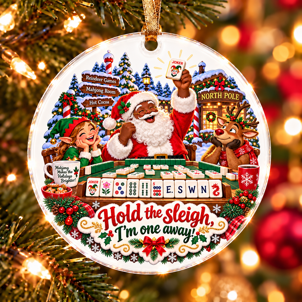 Santa Mahjong Ornament Collection