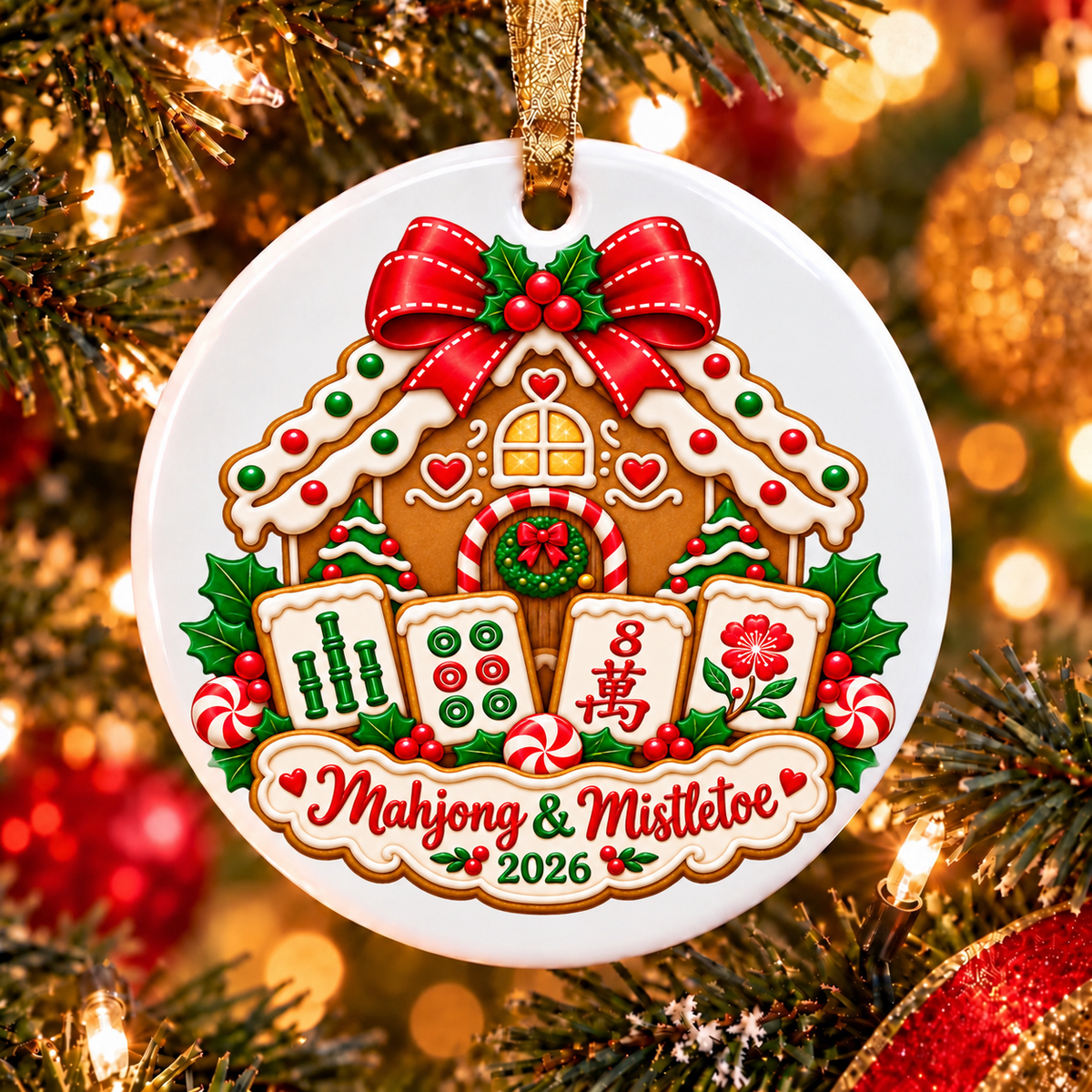 Gingerbread Mahjong Ornament Collection